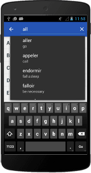 Quickly search for verbs