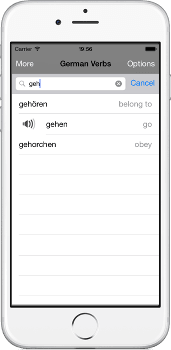 Quickly search for verbs