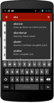 Quickly search for verbs